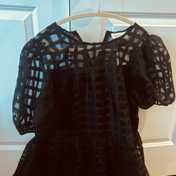 NEW Fox + Wit Babydoll Dress - Black with sheer details - Picture 1 of 2